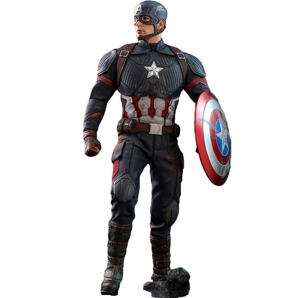 Figurine Captain America - Avengers : Endgame - 30 cm - Hot Toys (fond blanc)
