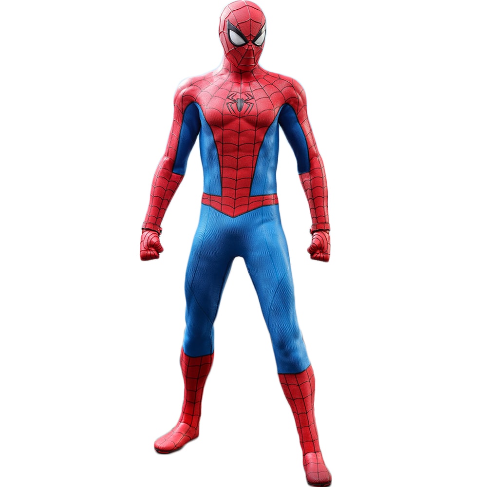 Figurine Spider-Man (Classic Suit) - Marvel's Spider-Man - 30 cm - Hot Toys (fond blanc)